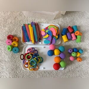 Montessori style hand made loose parts